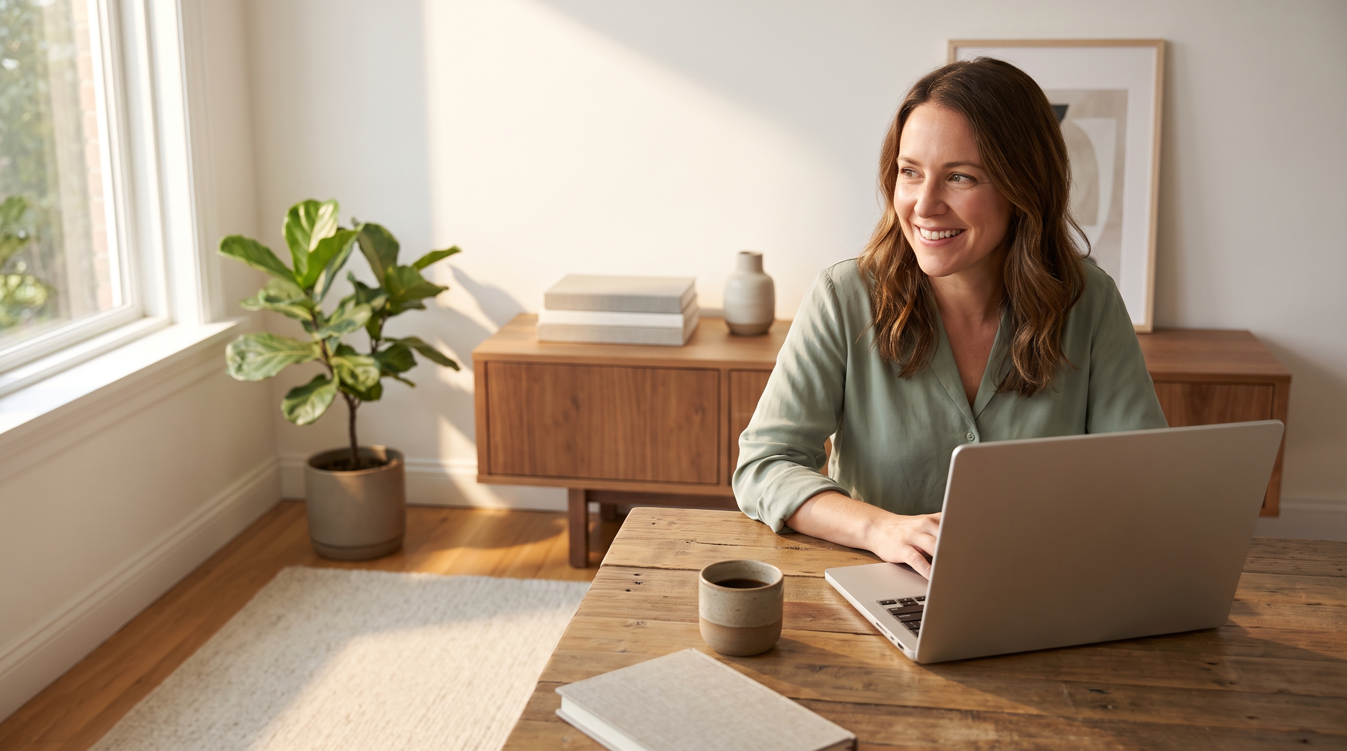 A travel marketer reviewing Earned Booking Value results on a laptop